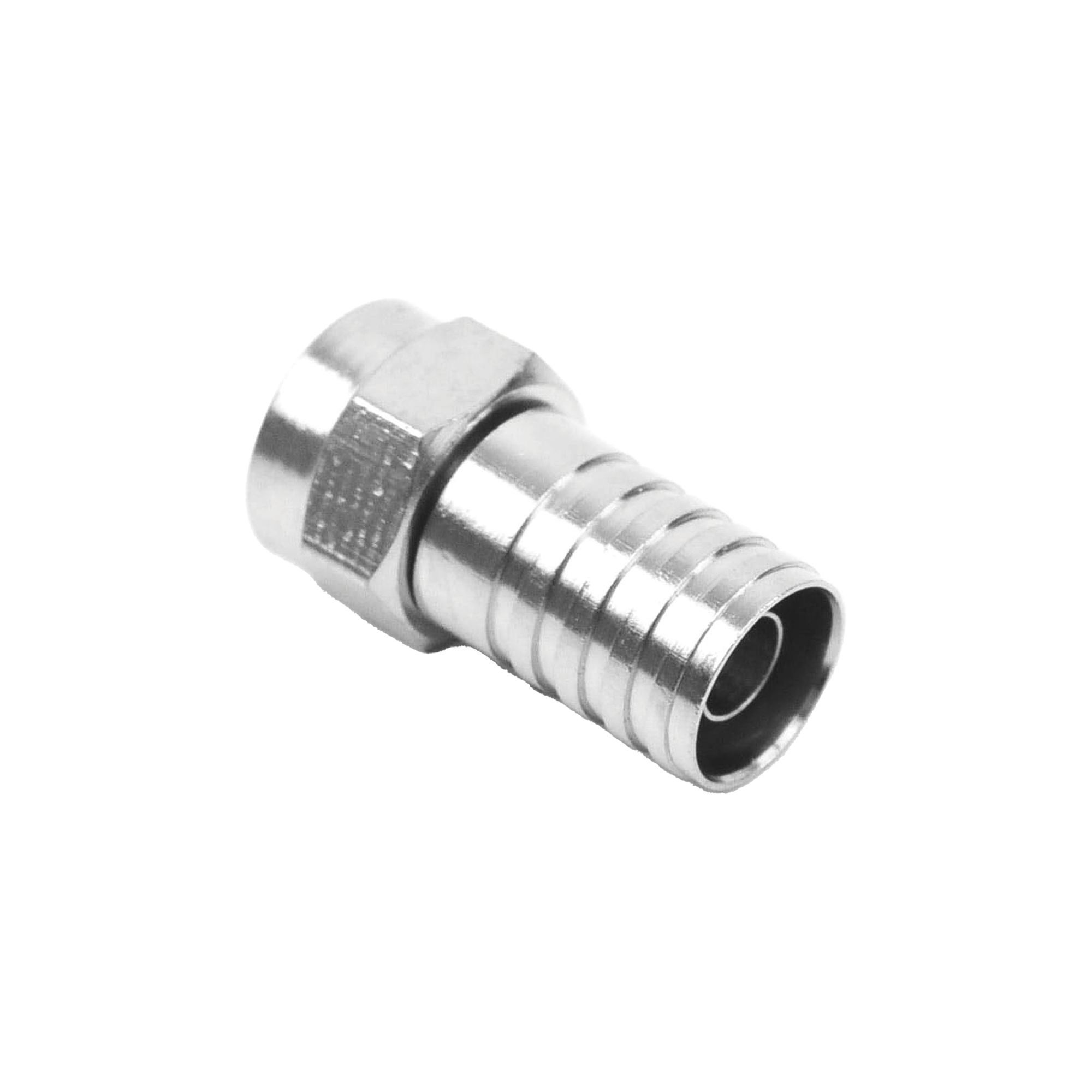 Conector F Macho, Plegable de Doble Blindaje para cable RG-59, Cuerpo de Bronce Niquelado. Conector F Macho, Plegable de Doble Blindaje para cable RG-59, Cuerpo de Bronce Niquelado.